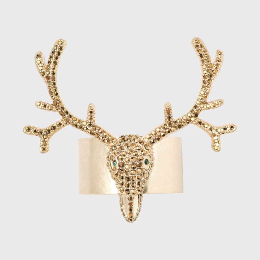 "Antler napkin rings, gold, set of four" - Tabletop Accessories in gold by Joanna Buchanan