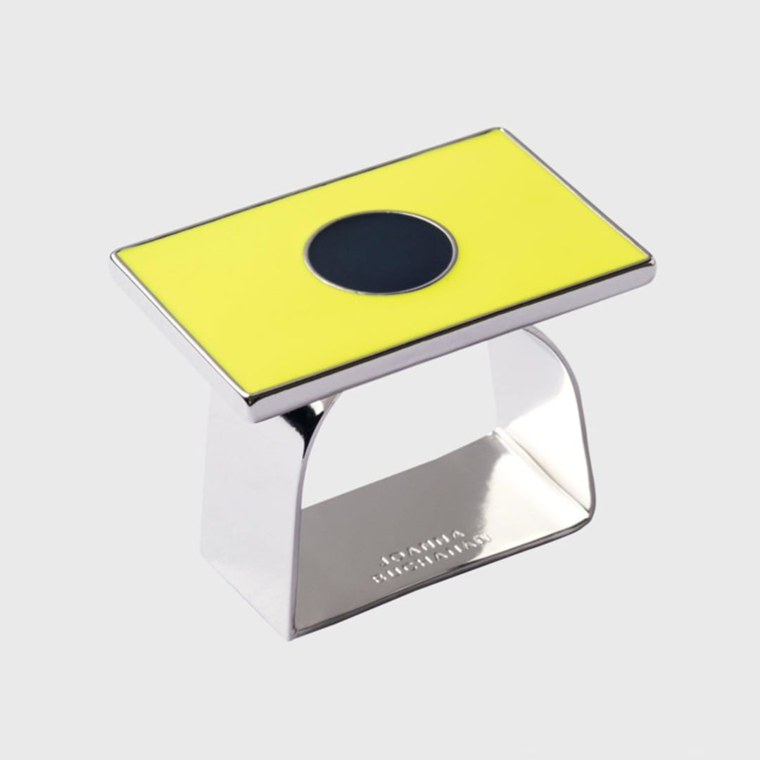 "Nautical flag napkin rings, yellow, set of four" - Tabletop Accessories in yellow by Joanna Buchanan