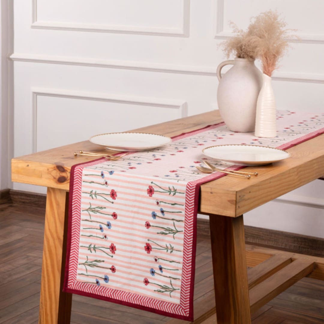 "Wildflower Tablerunner" - Tablecloths and Runners in pink by Inner Child