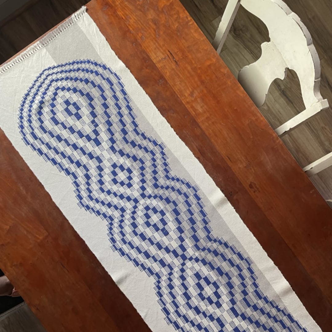 "Blue Peanut" - Tablecloths and Runners in blue by Kate Koconis