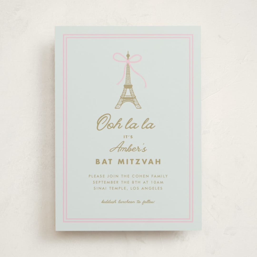 "Ooh La La" - Mitzvah Invitations in Menthe by mo kelley - Front