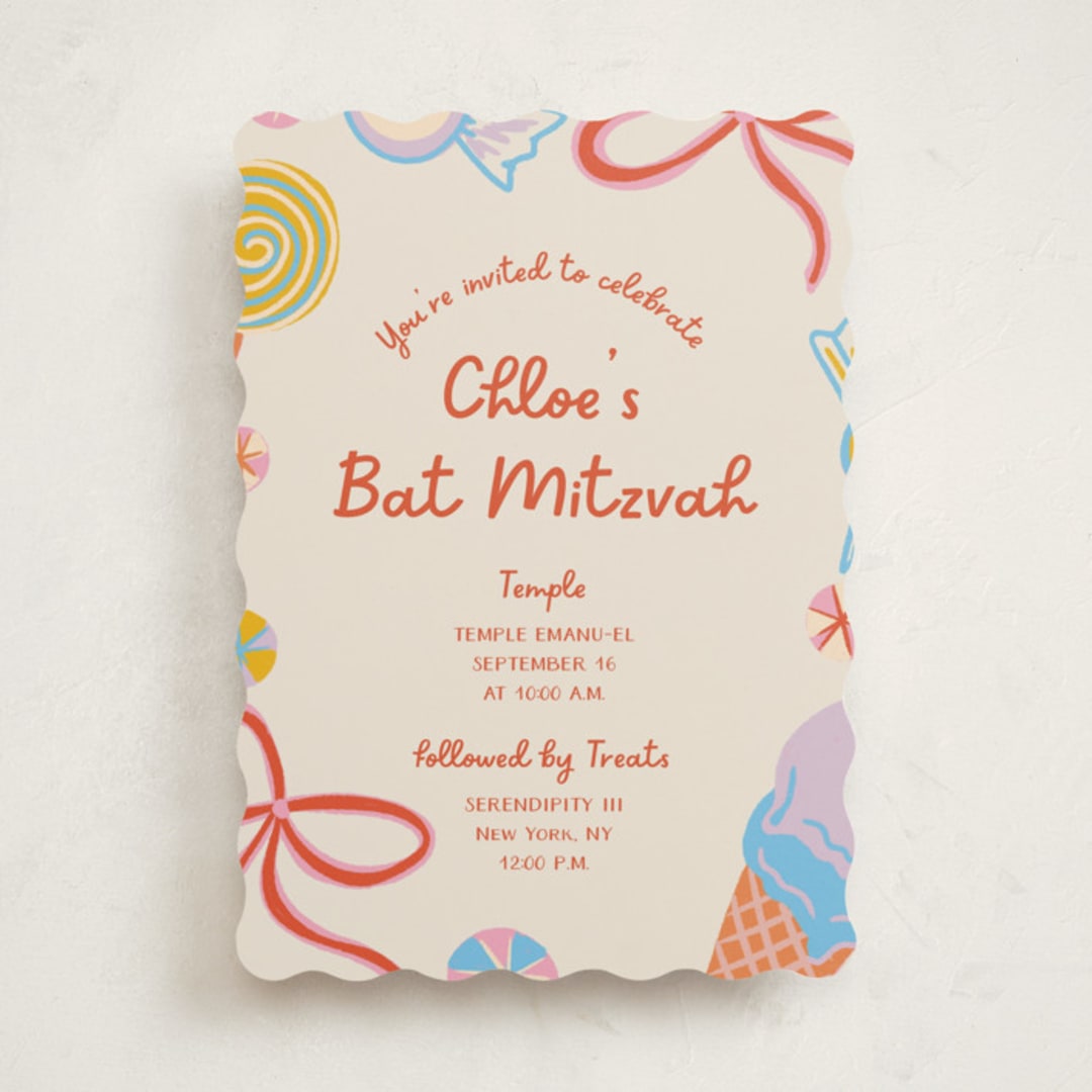 "Super Sweet" - Mitzvah Invitations in Cookie by Lissabeth Anglin - Front