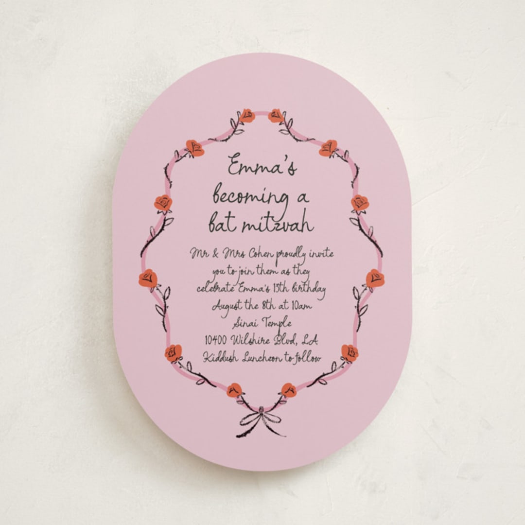 "Rose Crest" - Mitzvah Invitations in Classic by mo kelley - Front