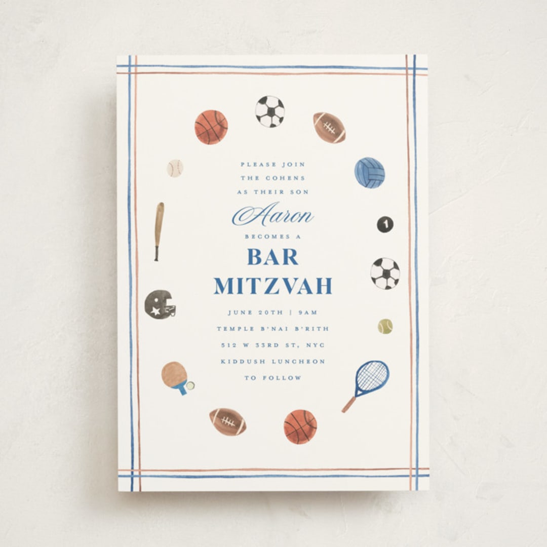 "Sportsy" - Mitzvah Invitations in Ice by Teju Reval - Front