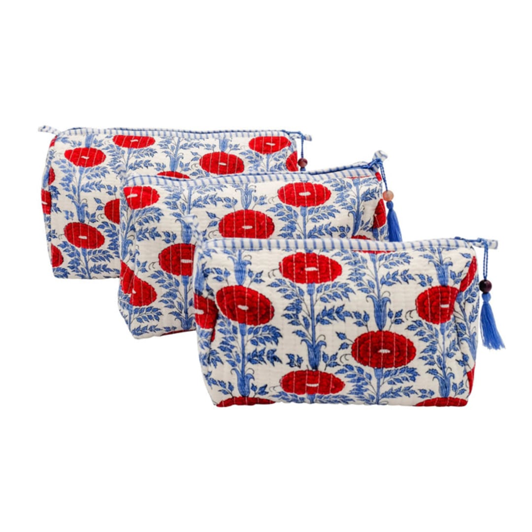 "Araminta Toiletry Bag - Large" - Makeup Bag in red by Inner Child