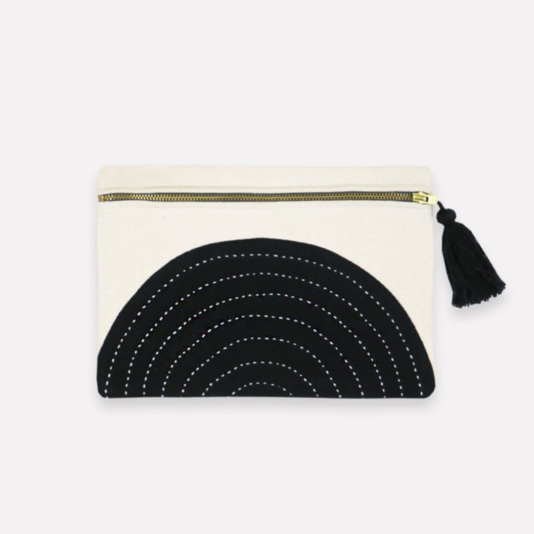 "Eclipse Pouch - Charcoal" - Makeup Bag in black by Anchal