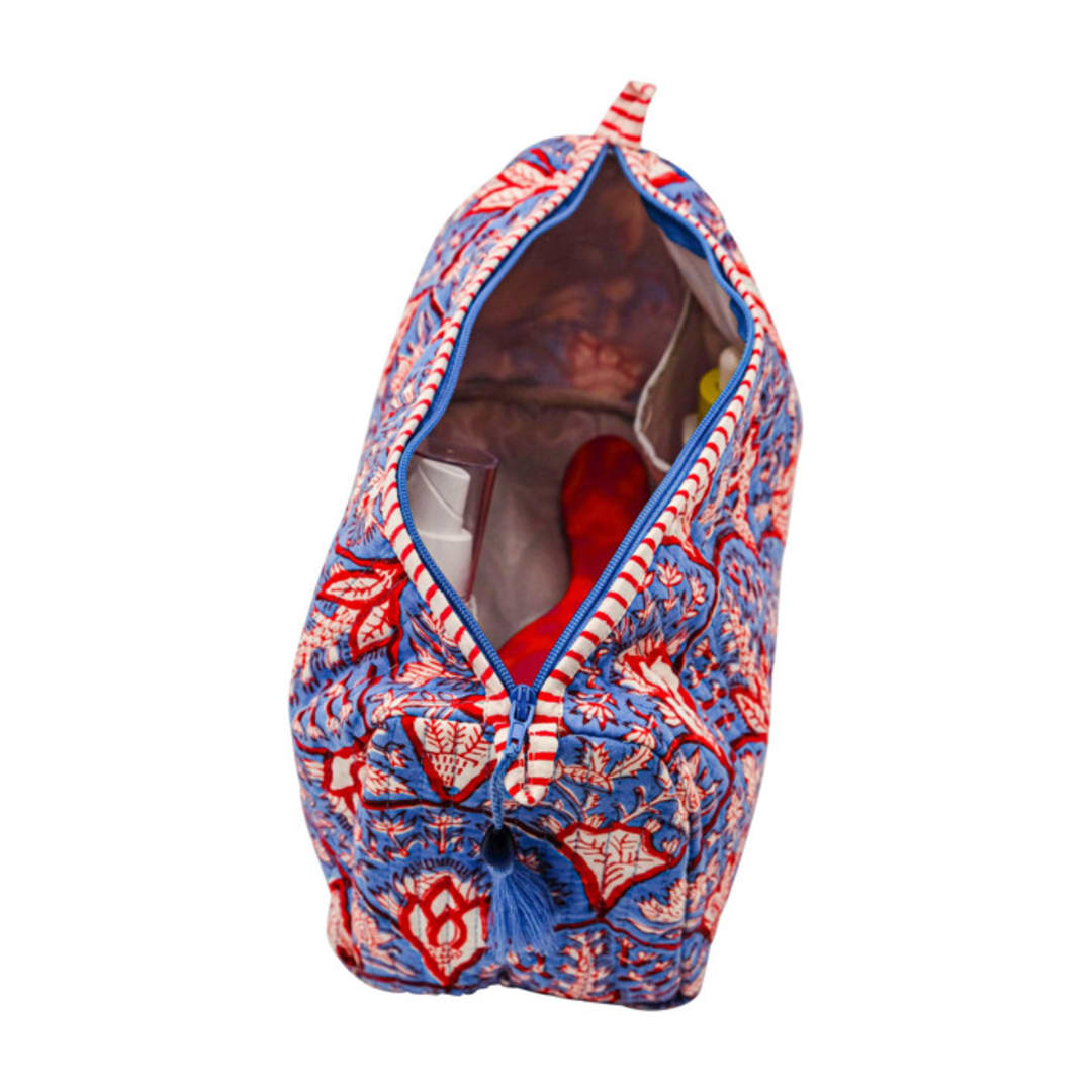 "Blue Arch Toiletry Bag - Large" - Makeup Bag in blue by Inner Child