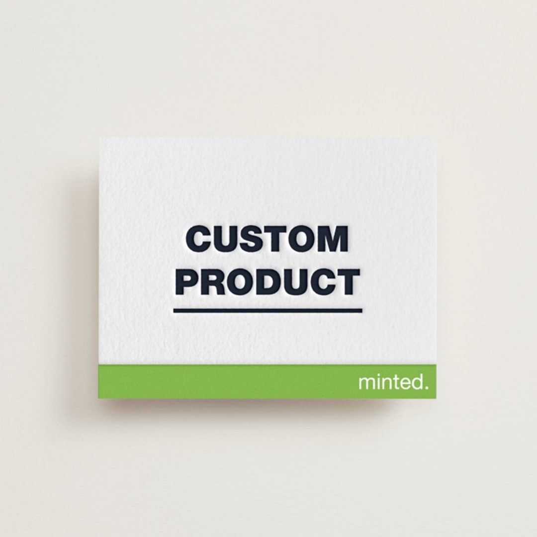 "7x5 Landscape Custom" - Letterpress Direction Cards in Pear by Minted Custom - Front