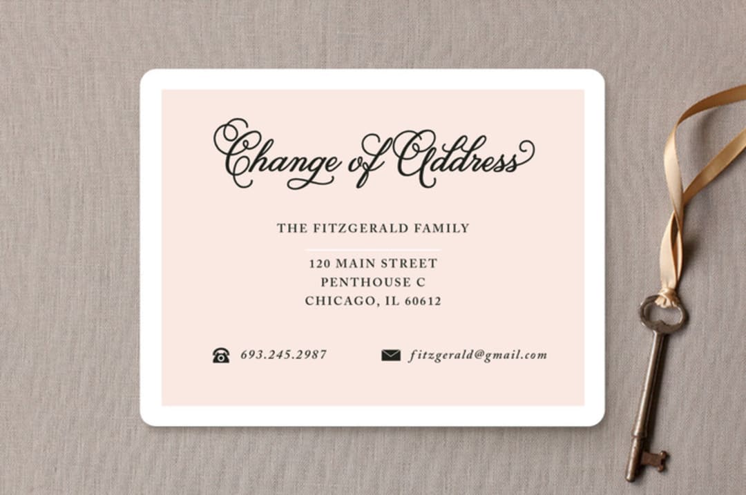 "Formal Address" - Moving Announcements in Petal by Kimberly FitzSimons - Front