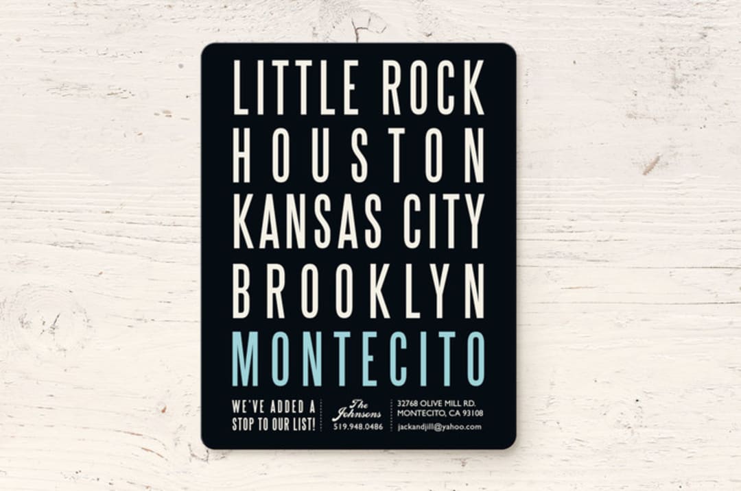 "City Addition" - Moving Announcements in Powder Blue by Christie Kelly - Front
