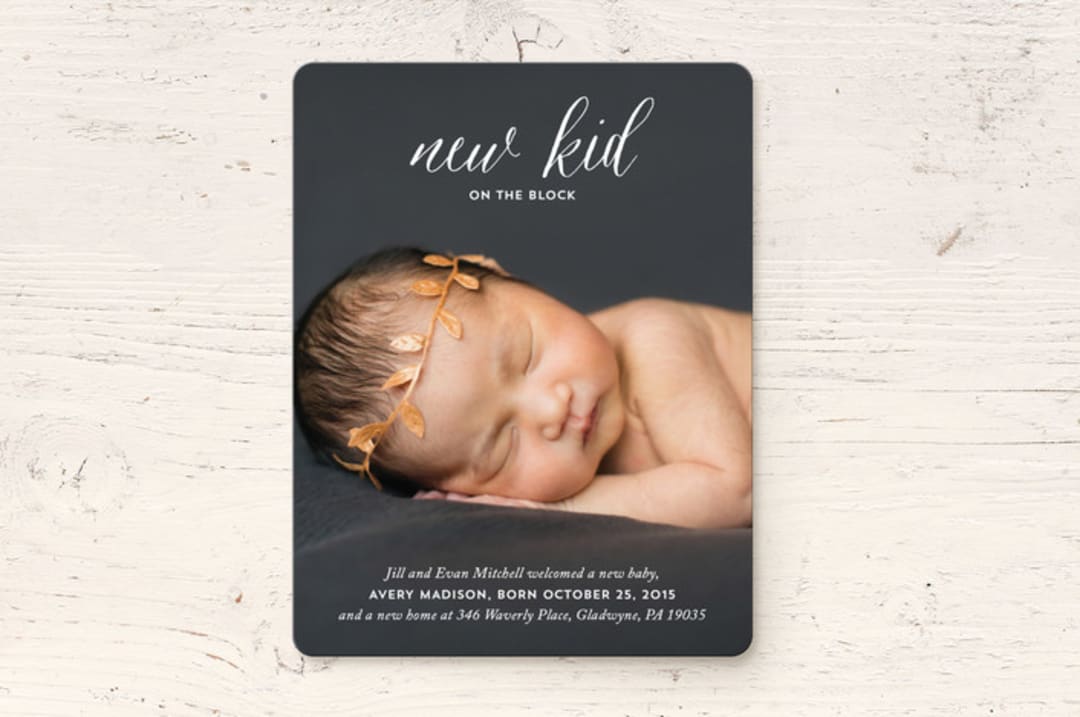 "New Kid On The Block" - Moving Announcements in Cotton by Carol Fazio - Front