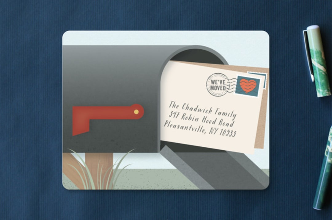 "Postage" - Moving Announcements in Granite by Annie Holmquist - Front