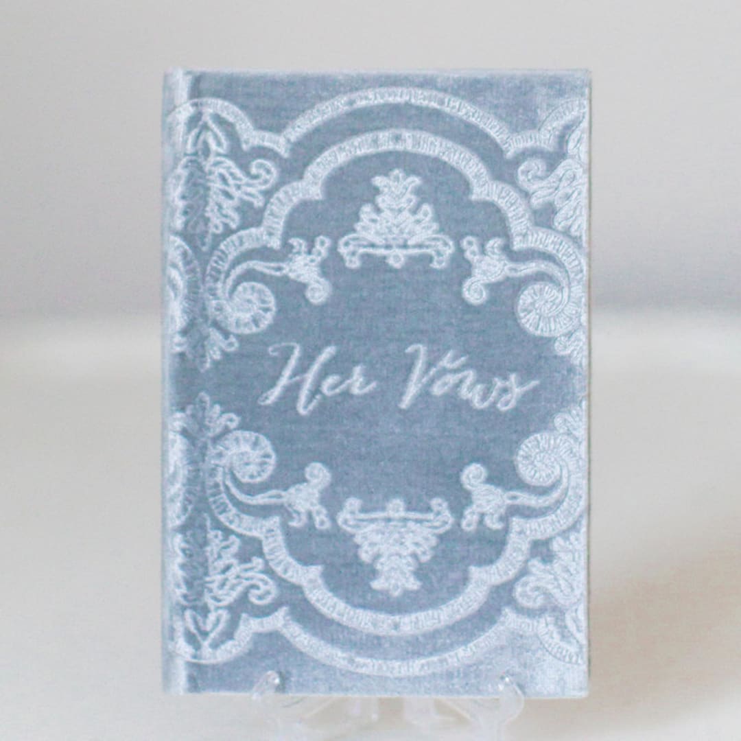 "Vow Book - Her" - Wedding Vow Books in gray by Velvet Raptor