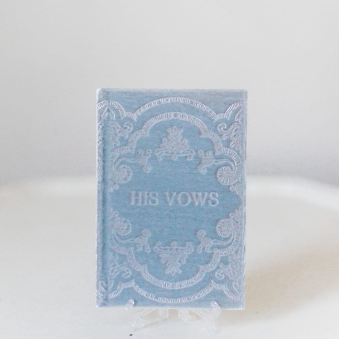 "Vow Book - His" - Wedding Vow Books in gray by Velvet Raptor
