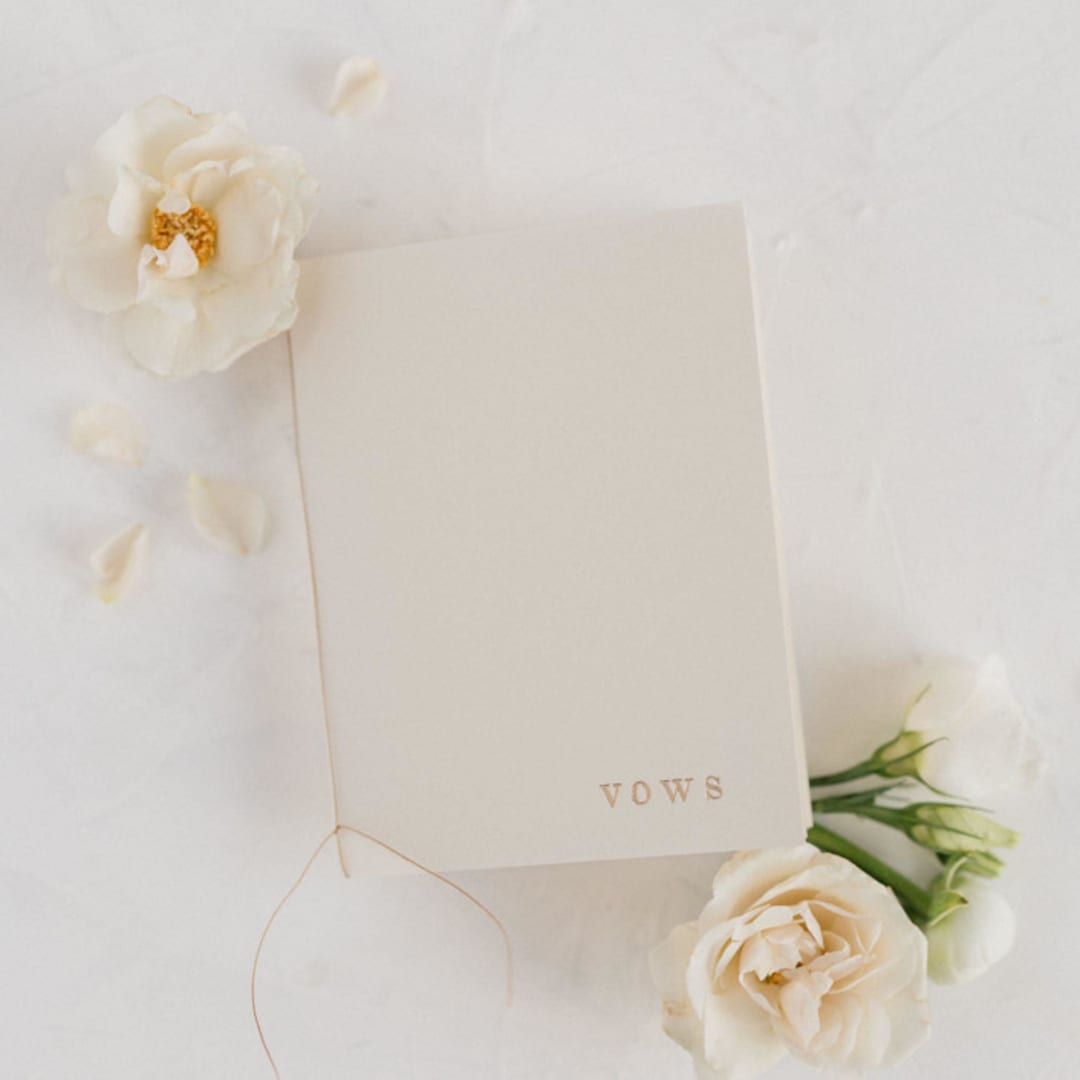 "Ivory Wedding Vow Books, Set of Two" - Wedding Vow Books in white by Studio Lavender