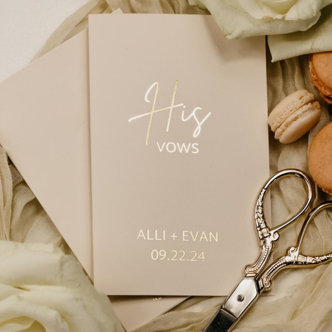 "Personalized Vow Book Set His and Hers" - Wedding Vow Books in multicolorassorted-colors by Jordan Perry