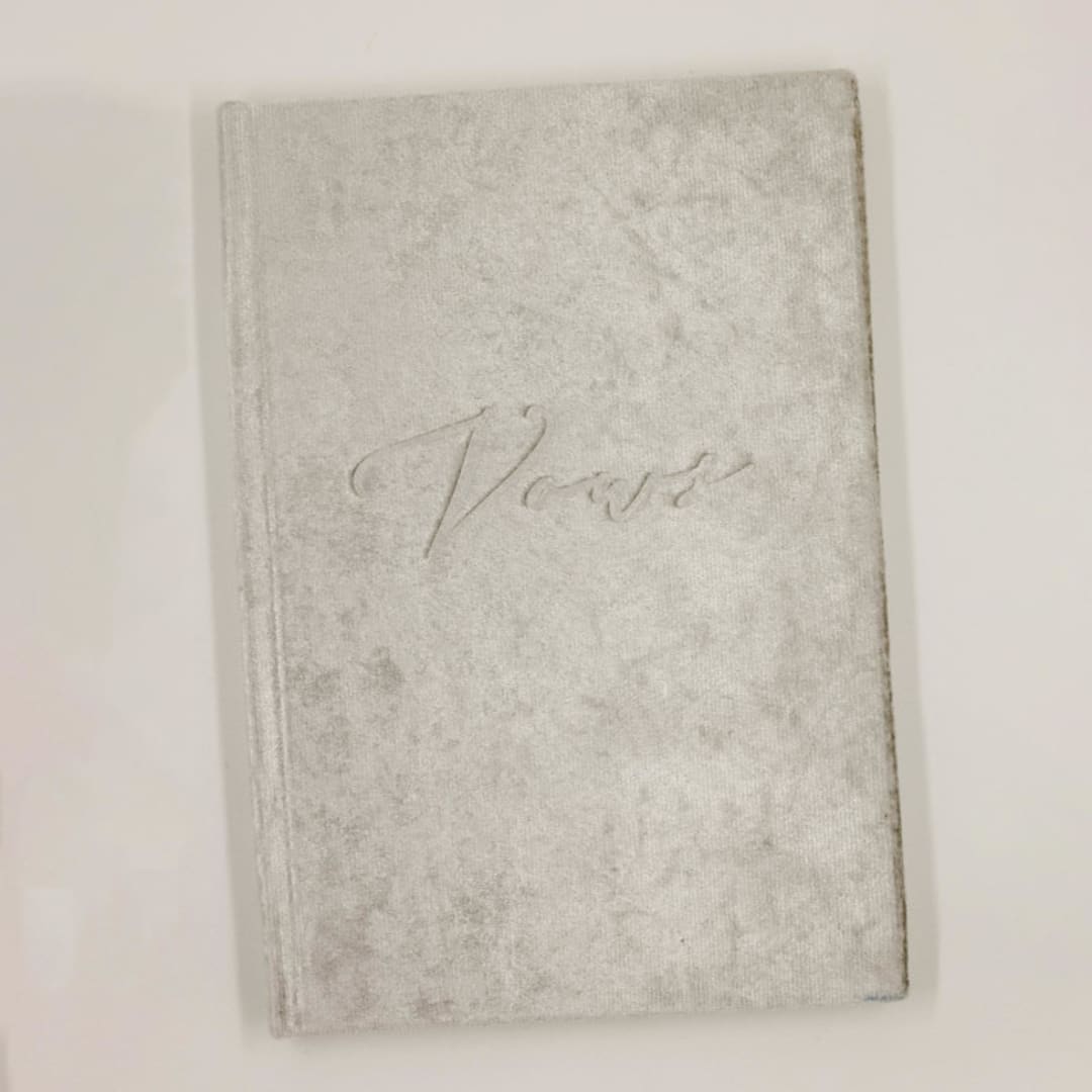 "Vow Book Silver Velvet" - Wedding Vow Books in silver by Jordan Perry