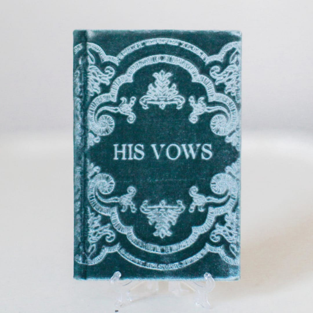 "Vow Book - His" - Wedding Vow Books in blue by Velvet Raptor