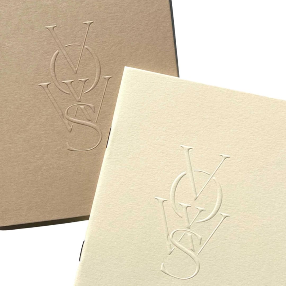 "Stone & Cream, Luxe Embossed Vow Books, Set of 2 - Blank Pages, Unisex" - Wedding Vow Books in natural by Eva Tadros