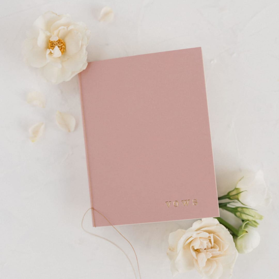"Dusty Pink Wedding Vow Books, Set of Two" - Wedding Vow Books in pink by Studio Lavender