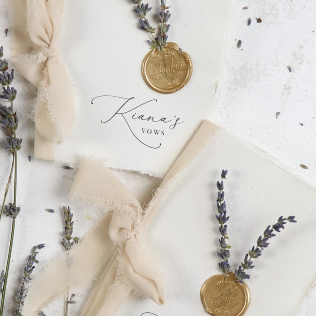 Custom Name Vow Books With Lavender | Set of 2 | Size 6x4.125