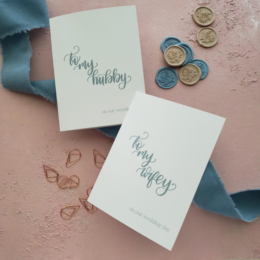 Wedding Vow Books in Dusty Blue (set of 2)
