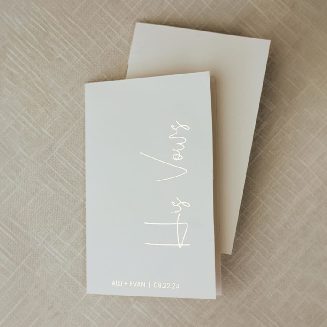 "Personalized Vow Book Set His & Hers" - Wedding Vow Books in multicolorassorted-colors by Jordan Perry