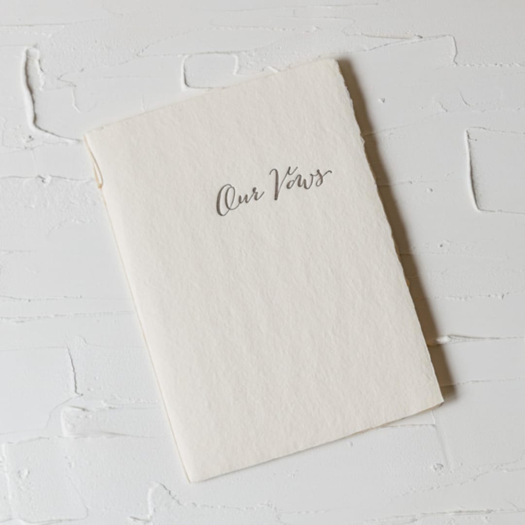 Our Vows Cream Handmade Paper Letterpress Book