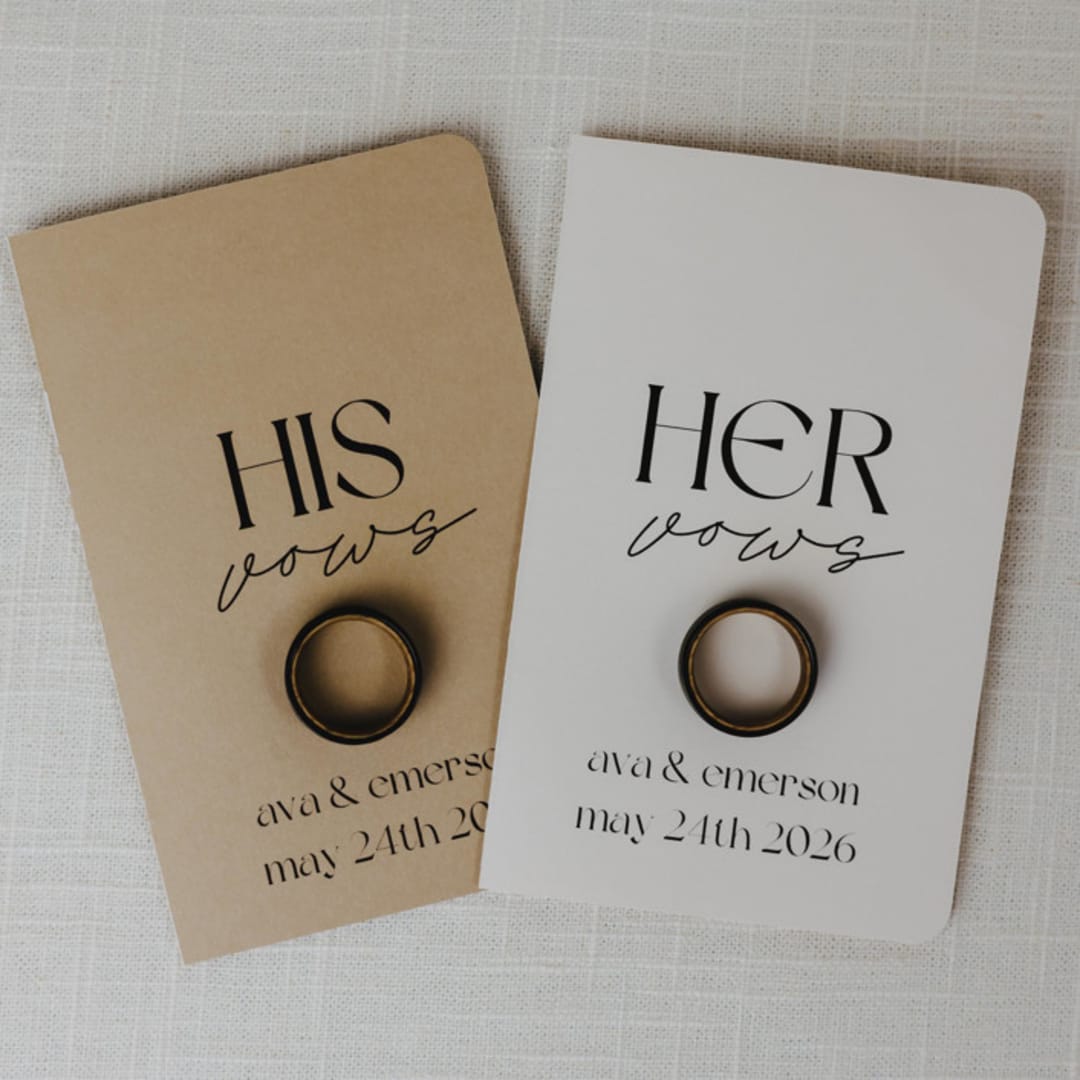 "Personalized Vow Book Set His and Hers" - Wedding Vow Books in multicolorassorted-colors by Jordan Perry