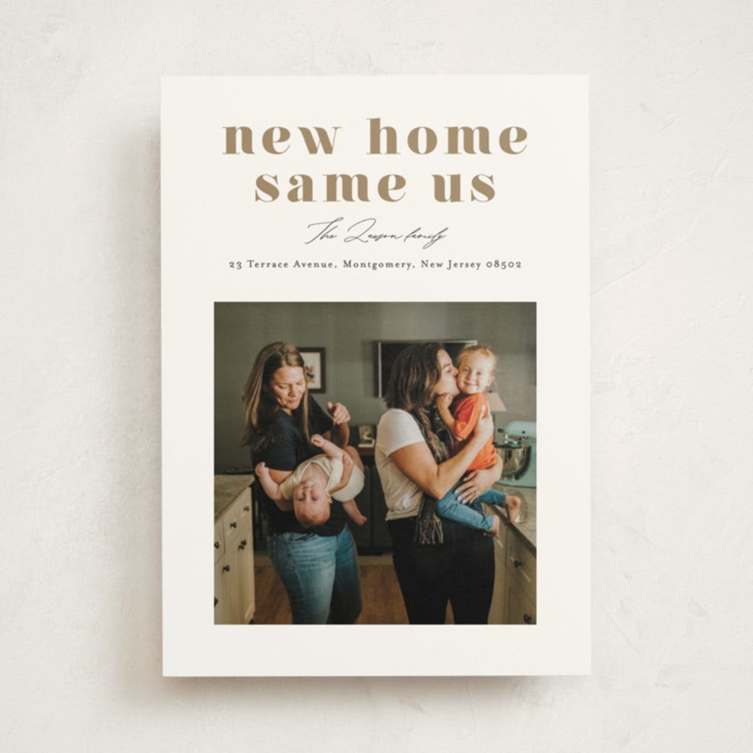 "New Home Same Us" - Moving Announcements in Latte by Mansi Verma - Front