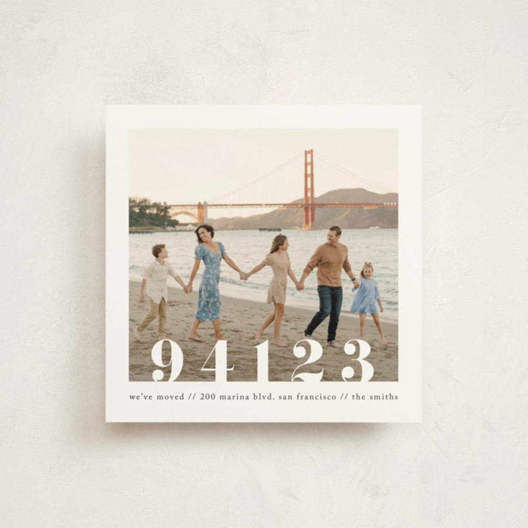 "Malibu Dreams" - Moving Announcements in Linen by Ashley Cuccio - Front