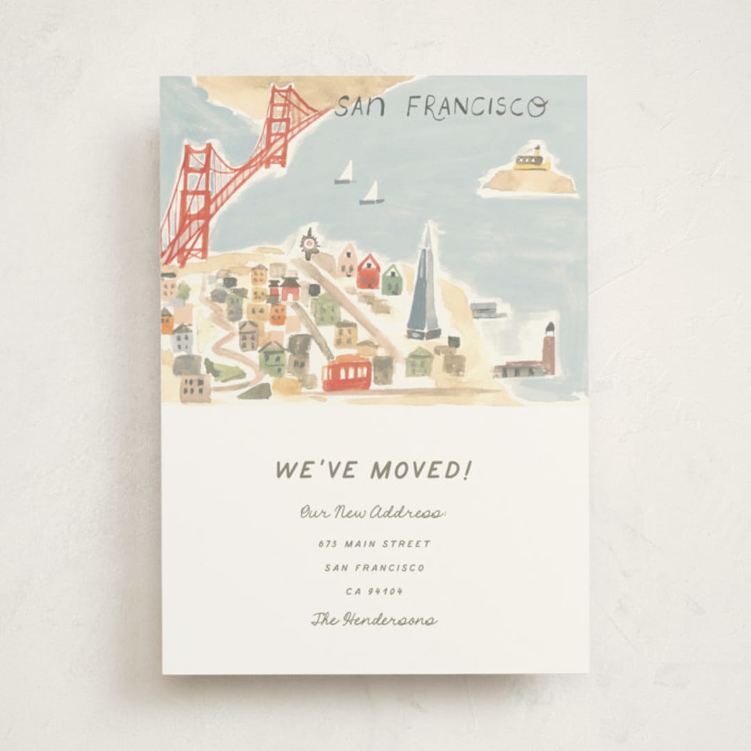 "SFO Postcard" - Moving Announcements in Sea by Teju Reval - Front