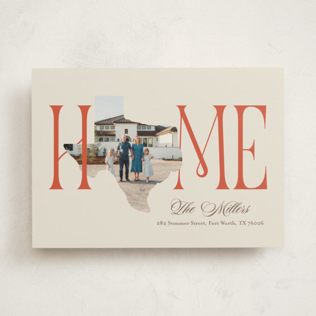 "Home State • Texas" - Moving Announcements in Desert by Kelsey Mucci - Front