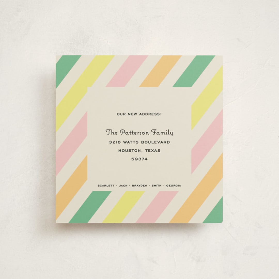 "Coquette" - Moving Announcements in Candy Stripes by Megan Davis - Front