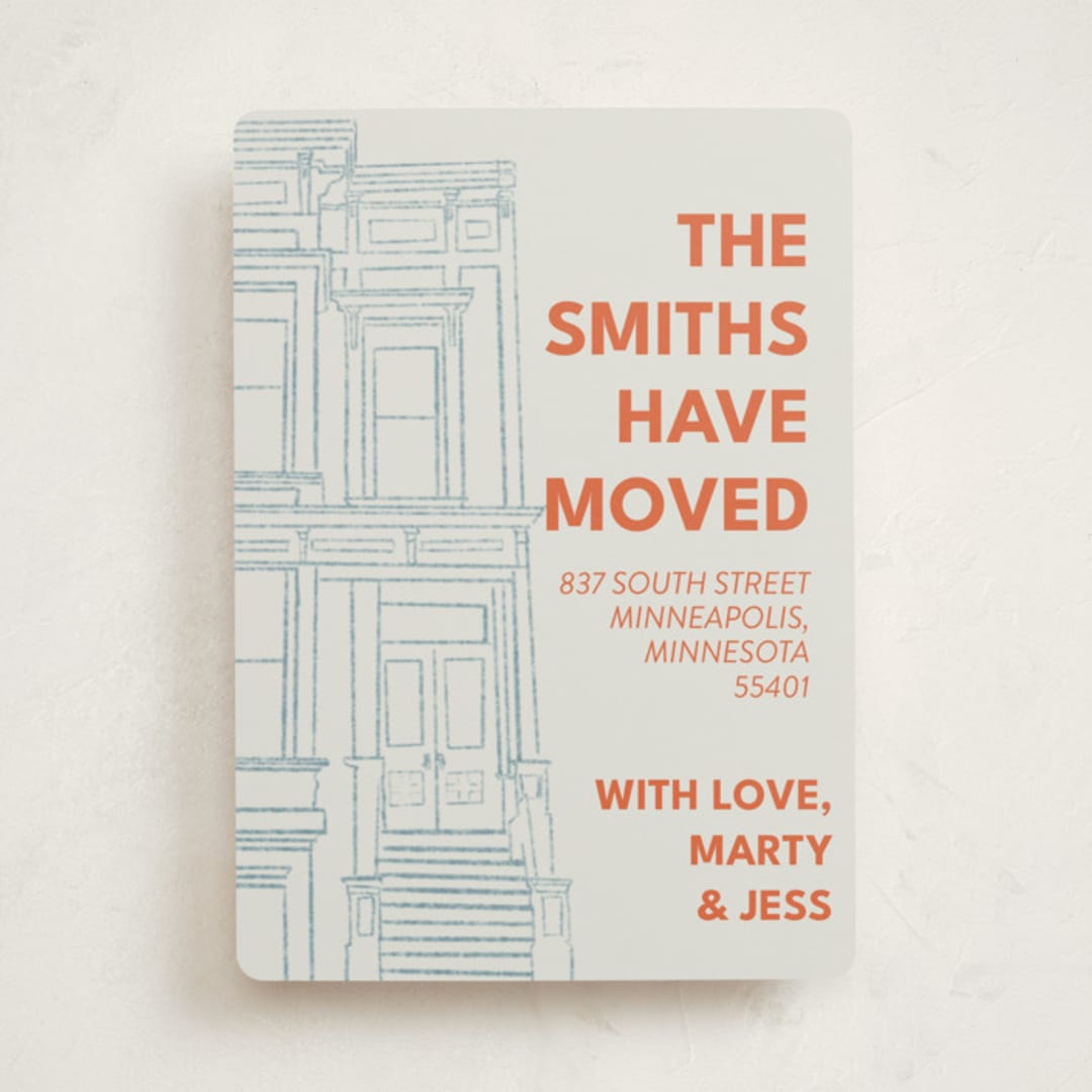 "House Sketch" - Moving Announcements in Bluebell by Carolyn Hunt - Front