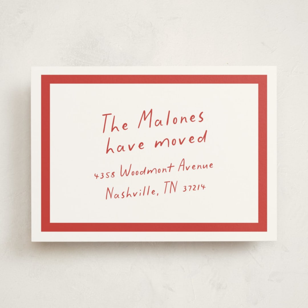 "bold border" - Moving Announcements in Cherry by Sara Hicks Malone - Front