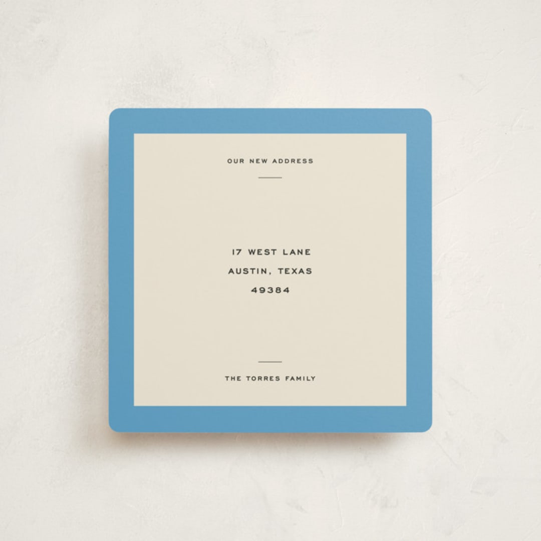 "Rhode" - Moving Announcements in Cornflower by Megan Davis - Front