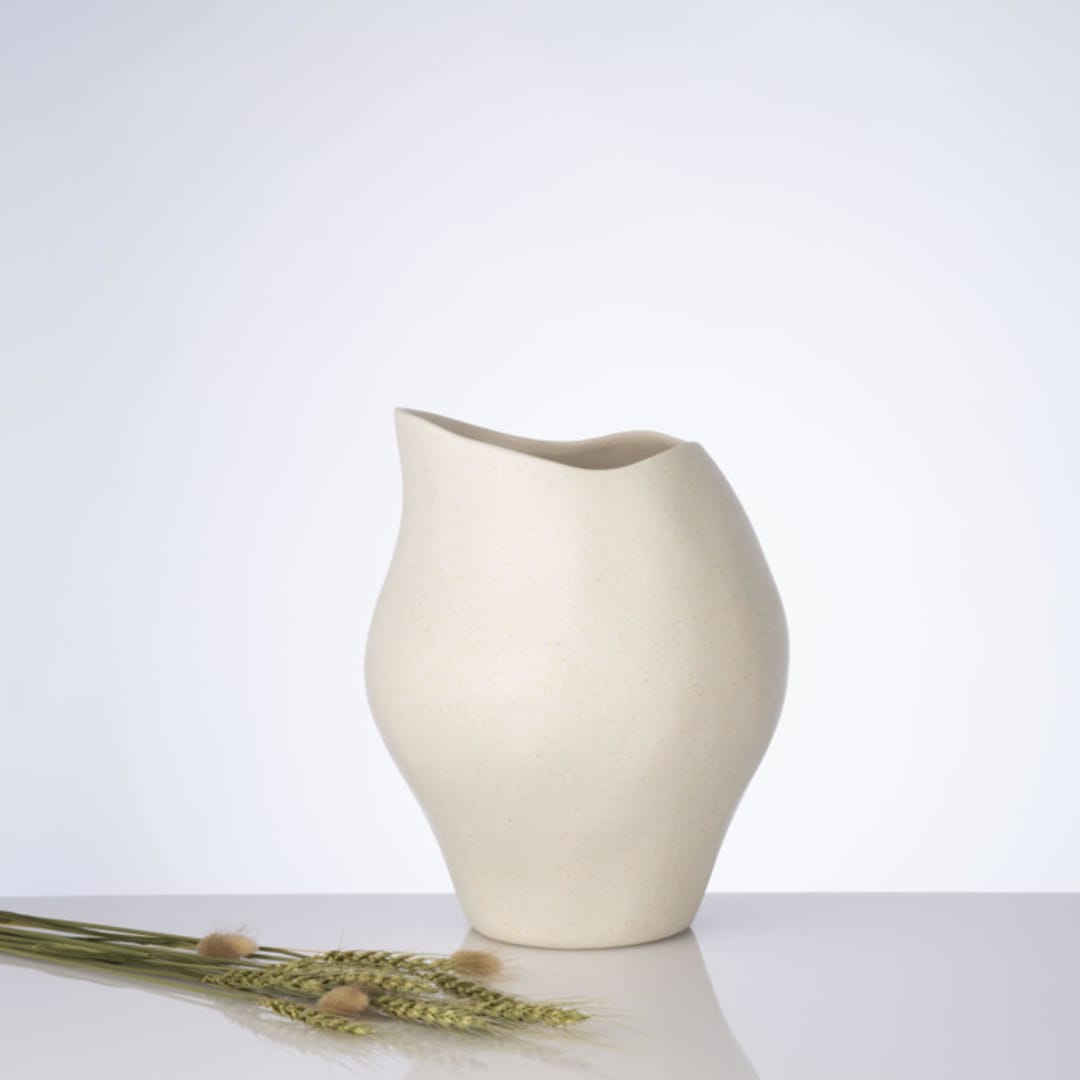 "Ceramic Decorative Sculptural Vase - Cream Mosco" - Vases in white by DinaDecor