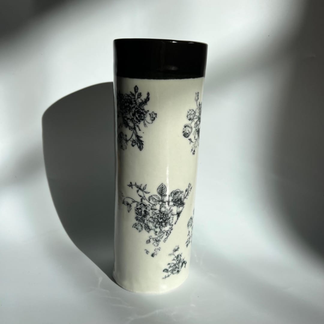 Black Floral Vase