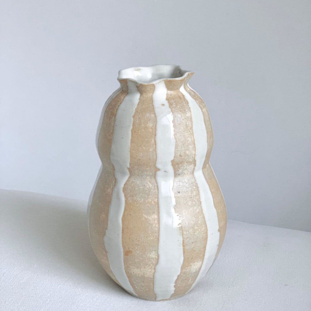 Striped Peanut Vase