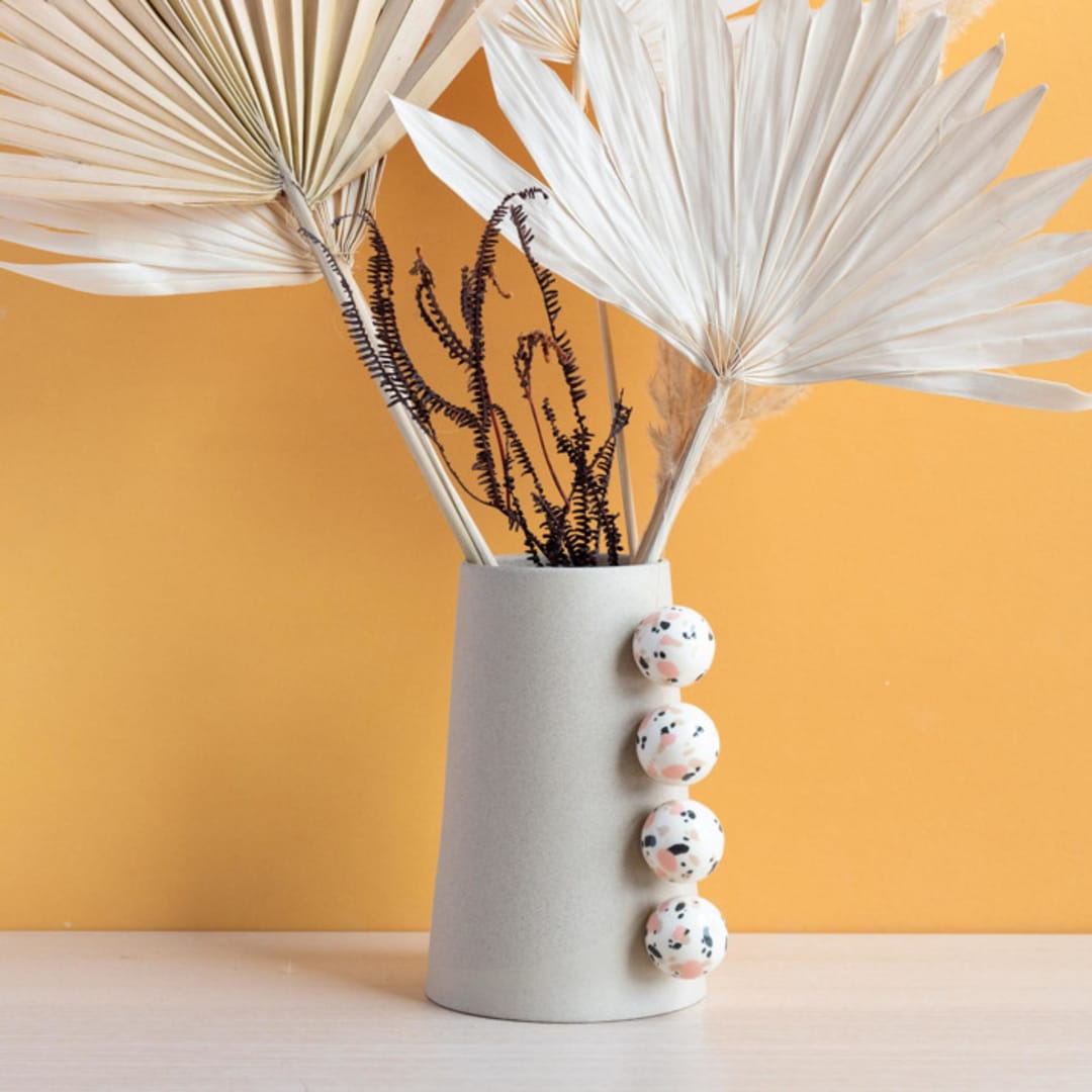 "Bora Vase - Terrazzo white" - Vases in white by Catalina Parra
