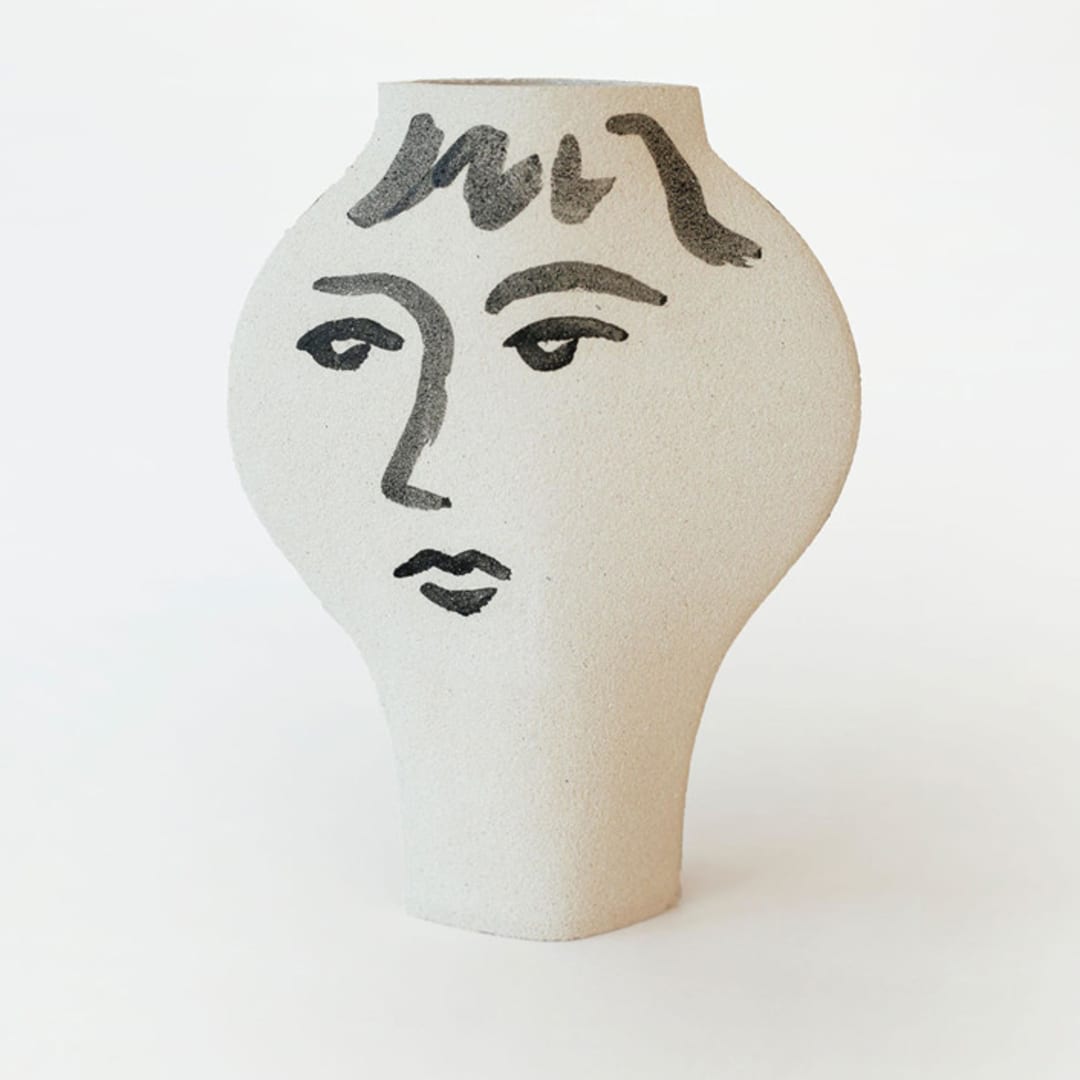 "Ceramic White Vase ‘Portrait'" - Vases in white by Inhee Ma