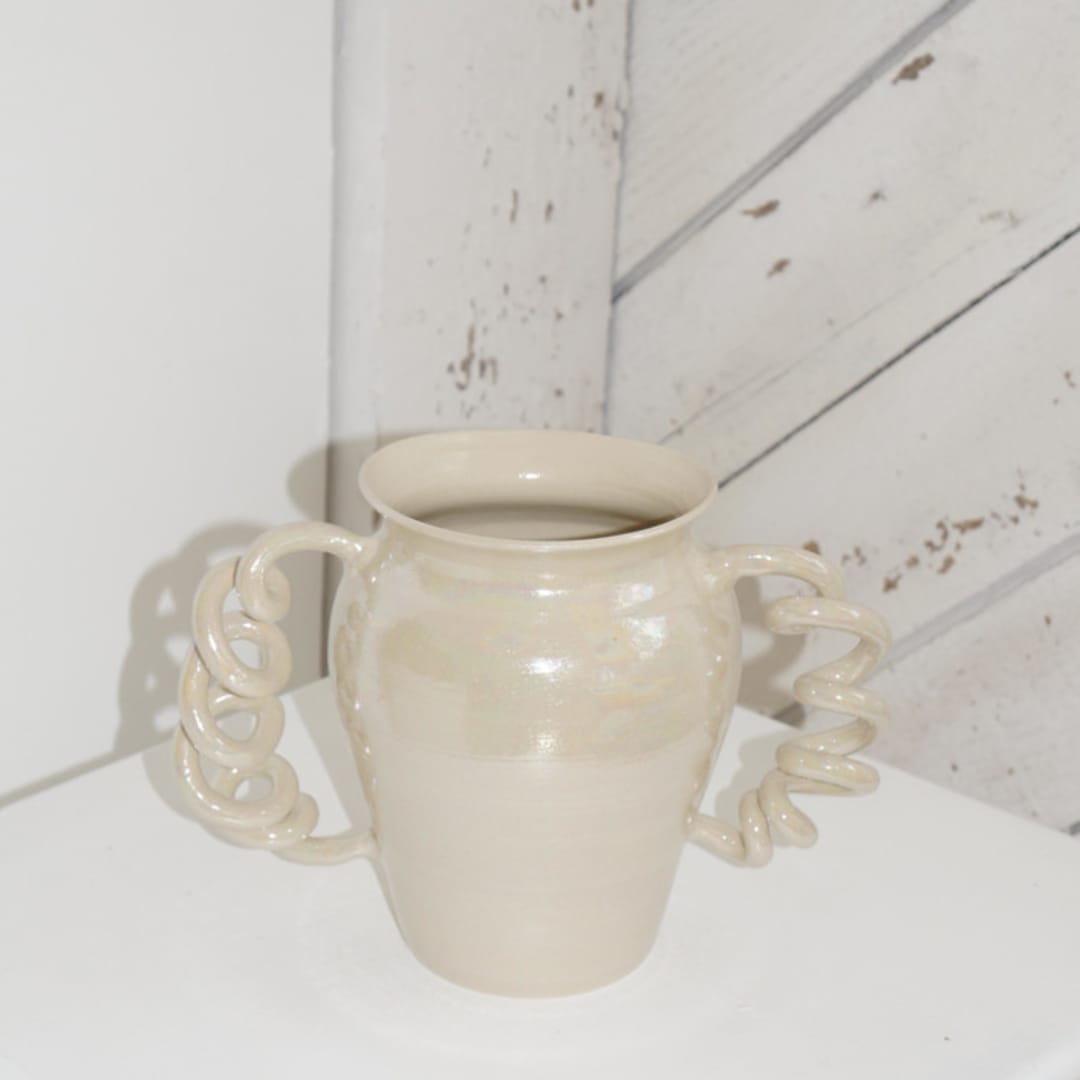 "Boinggg! Vase in Pearl" - Vases in clear by KuuPottery