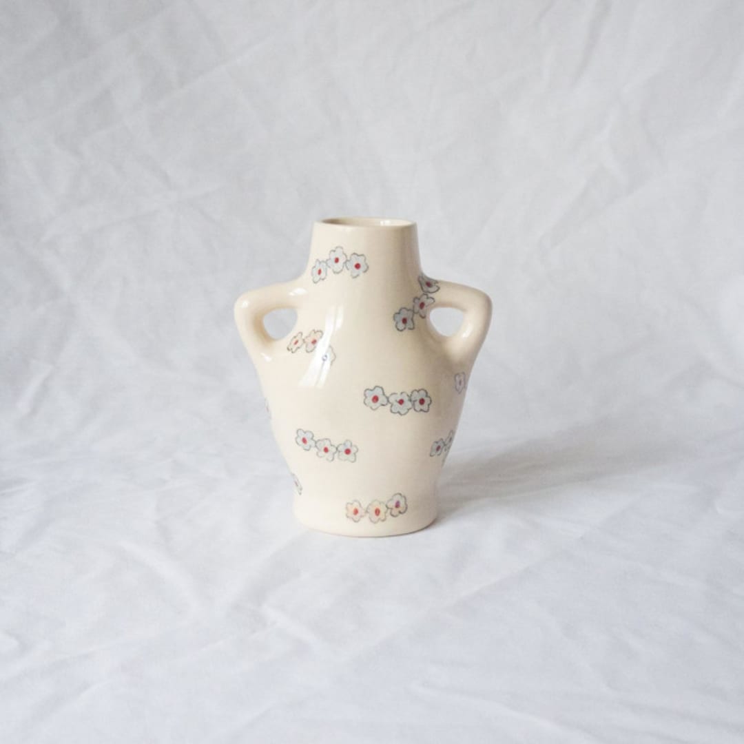 "Pearly Three Times a Charm Bud Vase" - Vases in natural by Erika Christine Ceramics