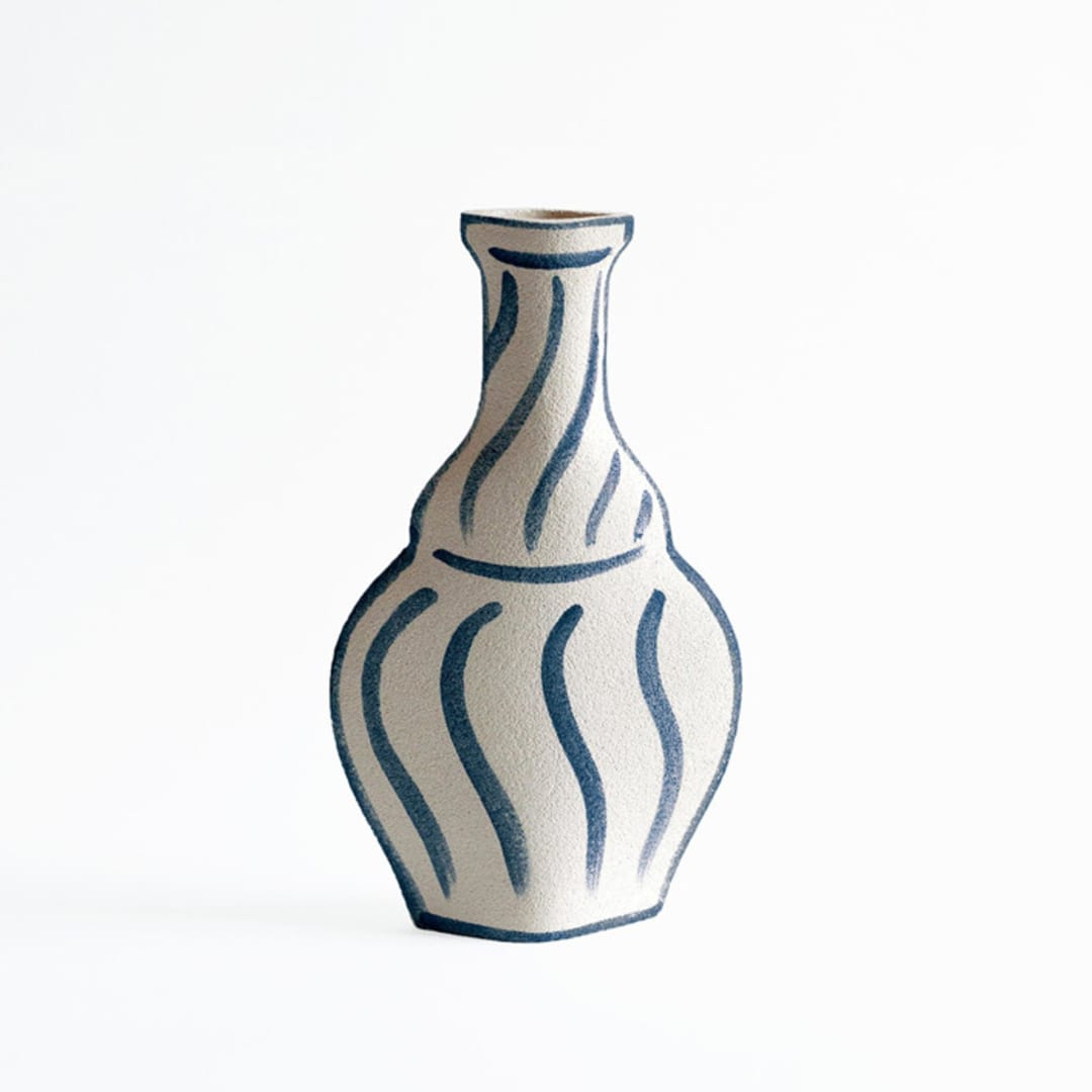 "Ceramic Vase ‘Morandi Vase - Blue’" - Vases in white by Inhee Ma