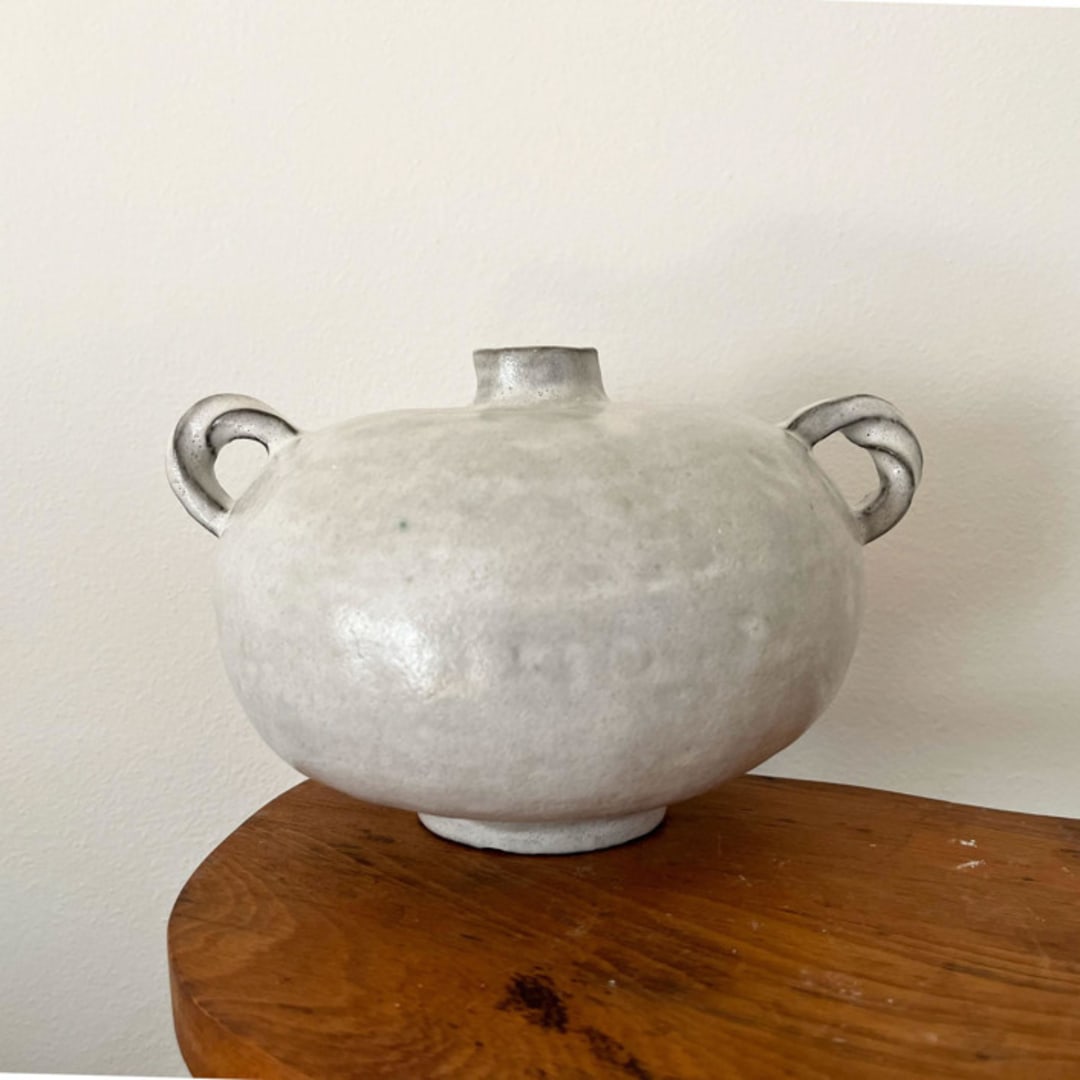Twisted Handle Vase - Grey
