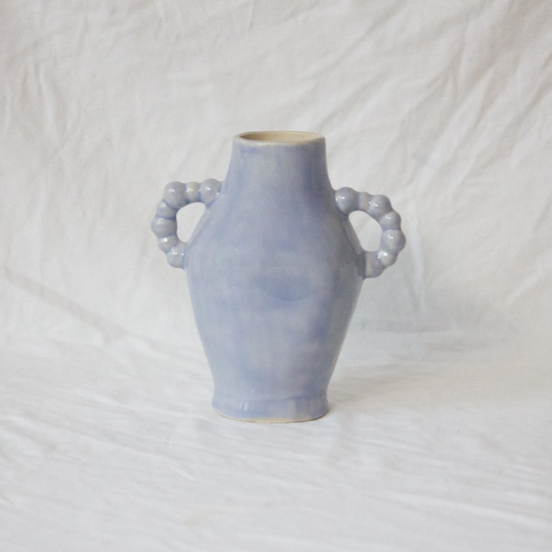 "Lavender Beaded Bud Vase" - Vases in purple by Erika Christine Ceramics