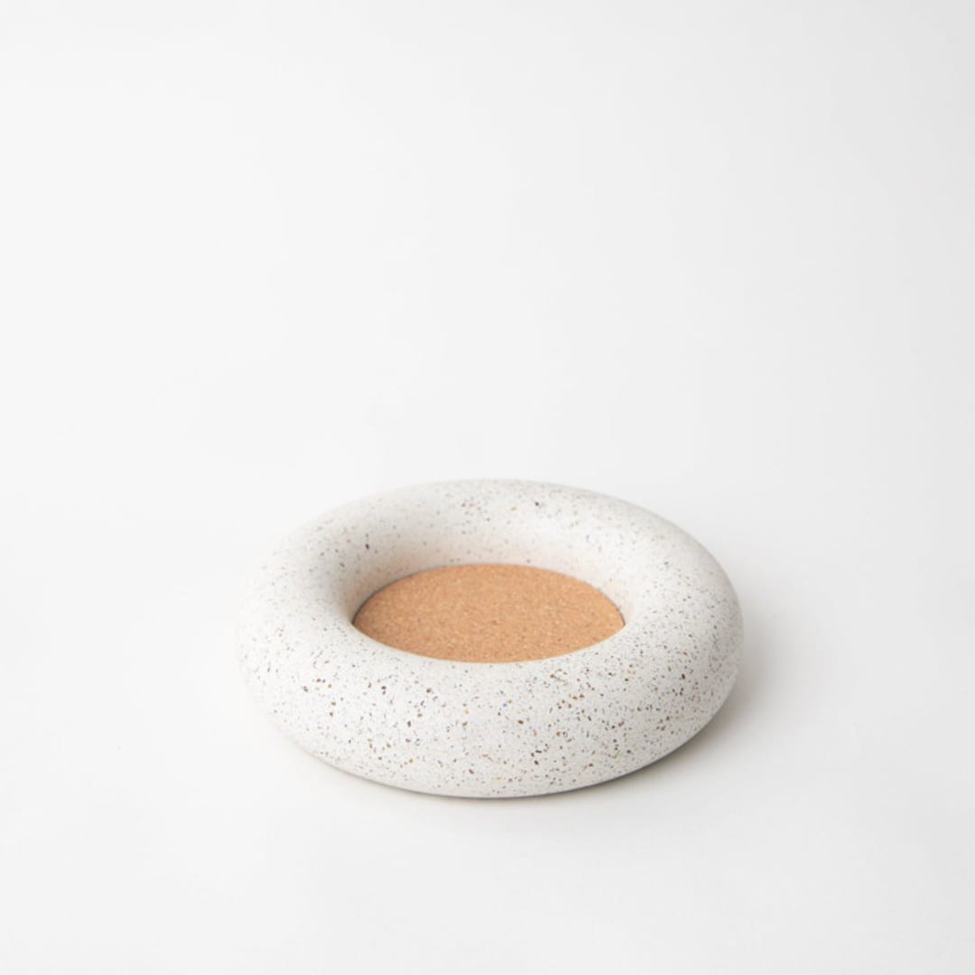 "Wine Bottle Coaster: White Terrazzo" - Wine and Bar Tools in white by Pretti.Cool