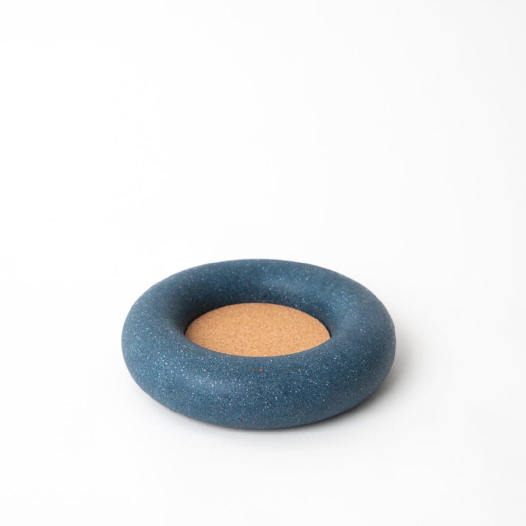 "Wine Bottle Coaster: Cobalt Terrazzo" - Wine and Bar Tools in blue by Pretti.Cool
