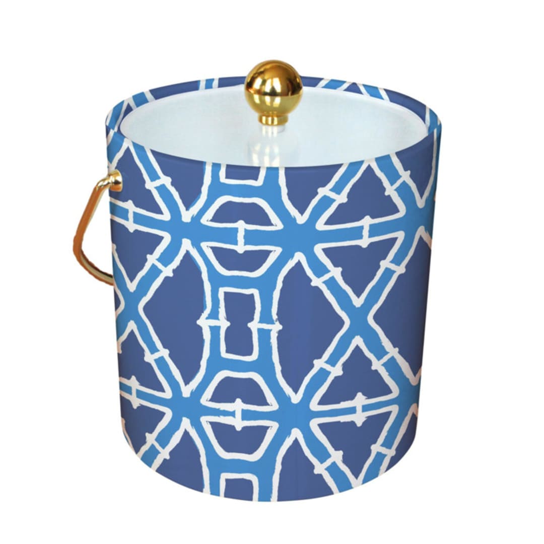 "Bamboo Deep Blue - Ice Bucket" - Wine and Bar Tools in blue by Clairebella